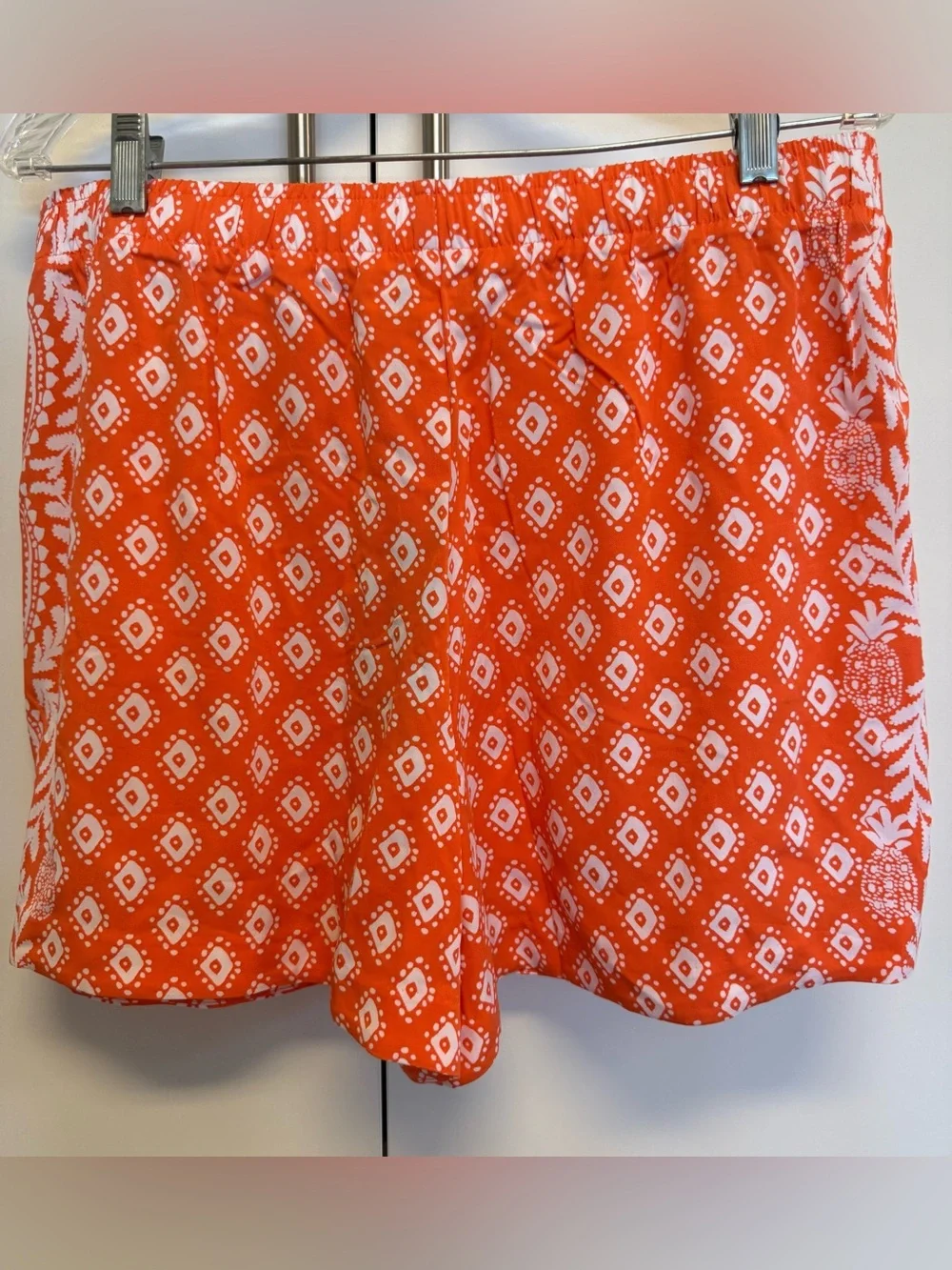 Lilly Pulitzer Croix Shorts L NWT Orange Print Drawstring Waist - Picture 2 of 7